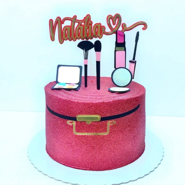 12 topo de bolo maquiagem feminino @gabiaguiarpapelariacriativa