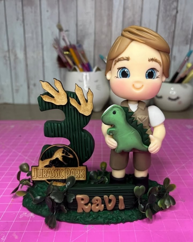 13 topo de bolo Jurassic Park 3D @manuellasantosbiscuit