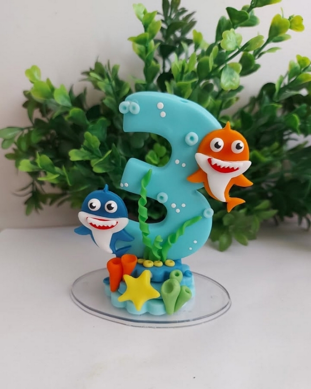 14 topo de bolo Baby Shark biscuit @atelie mimosdaclara