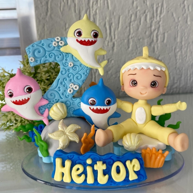 15 topo de bolo Baby Shark biscuit @zybiscoitando