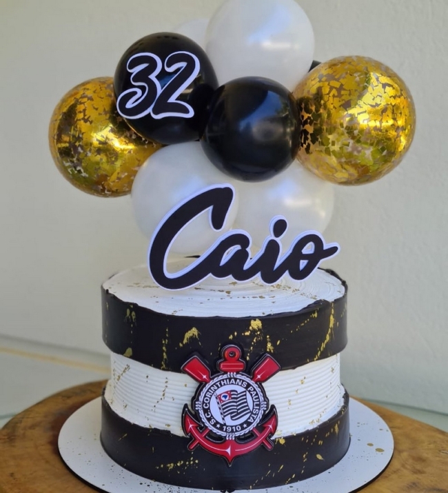 15 topo de bolo Corinthians dourado @criara papelaria