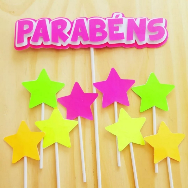 15 topo de bolo neon simples @kemillymimospersonalizados