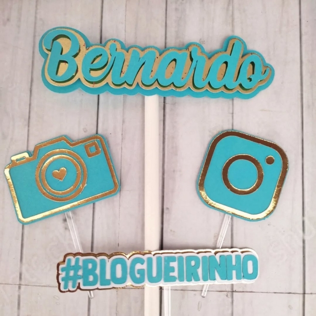16 topo de bolo Instagram azul @ju papelarcriativ