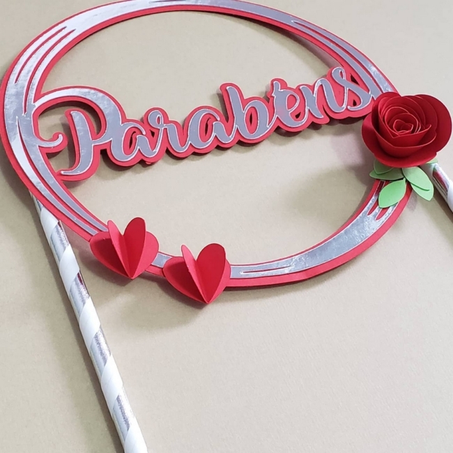 16 topo de bolo Parabéns feminino @estudioregali
