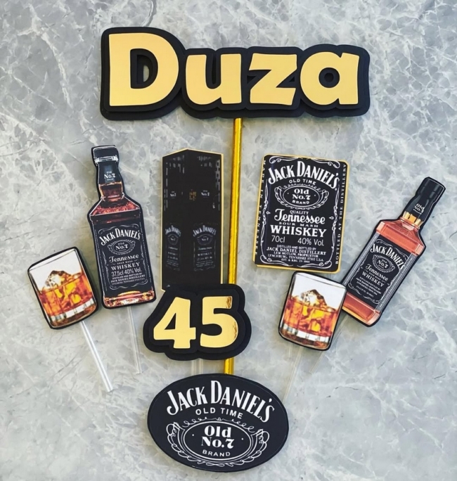 16 topo de bolo personalizado Jack Daniels @sonhos em papel portugal