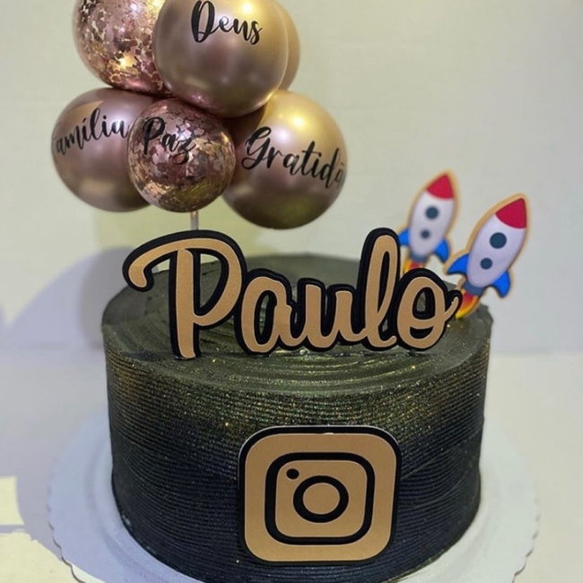 18 topo de bolo Instagram masculino @am personalizados