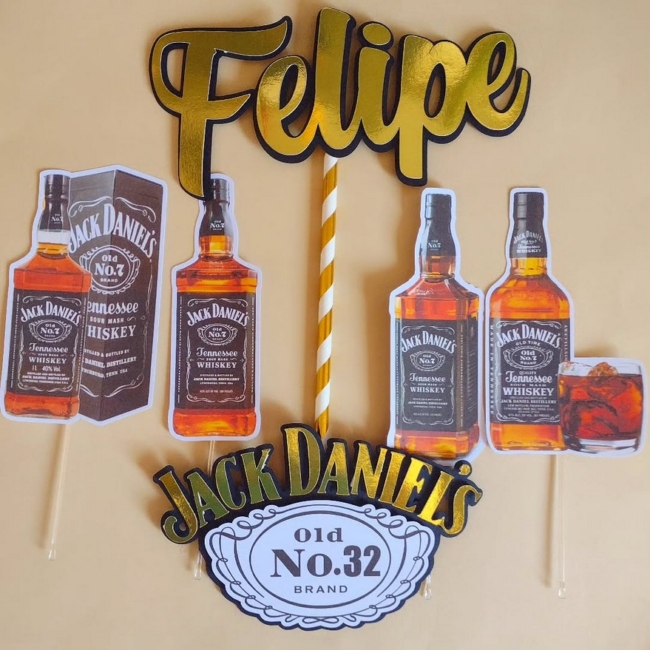 18 topo de bolo Jack Daniels @personalizados m arte