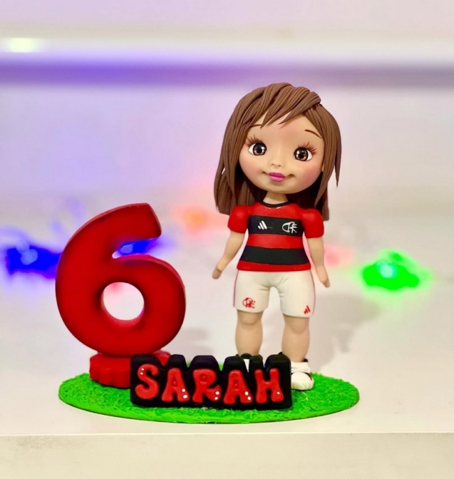 19 topo de bolo Flamengo em biscuit @atelierartbiscuit