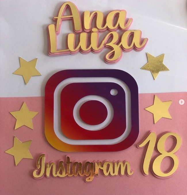 19 topo de bolo Instagram personalizado @brunasilvapersonalizados