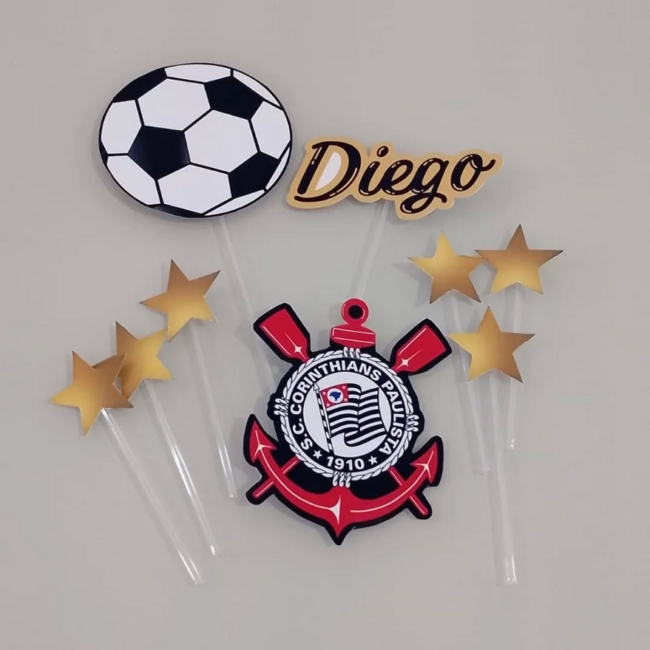 2 topo de bolo Corinthians simples @jessy artes papelaria