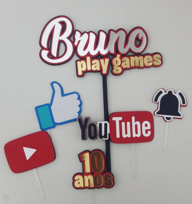 20 topo de bolo Youtube infantil @raluartesebaloes