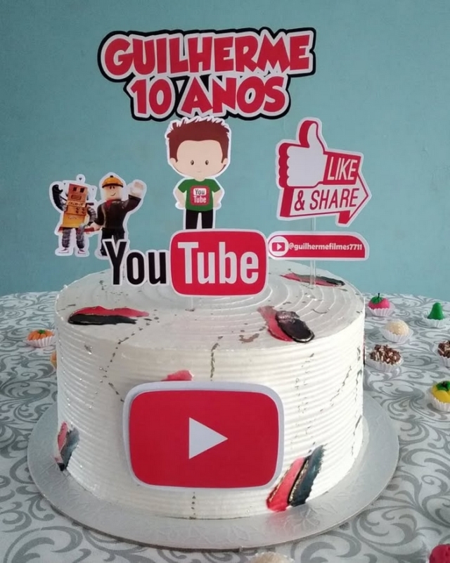 23 topo de bolo Youtube infantil @rmimosepersonalizados