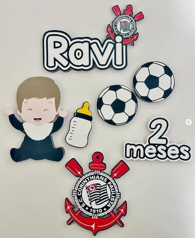 24 topo de bolo Corinthians mesversário @encantando compapel