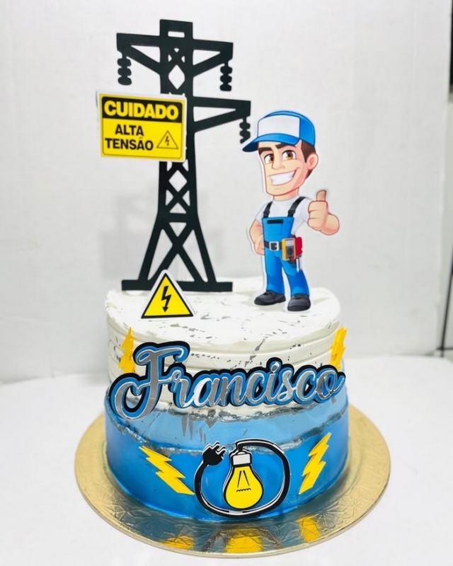 24 topo de bolo eletricista personalizado @anahortelanbolos