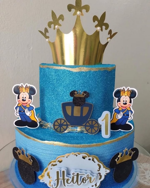 25 topo de bolo Mickey realeza @tamiresartsempapel