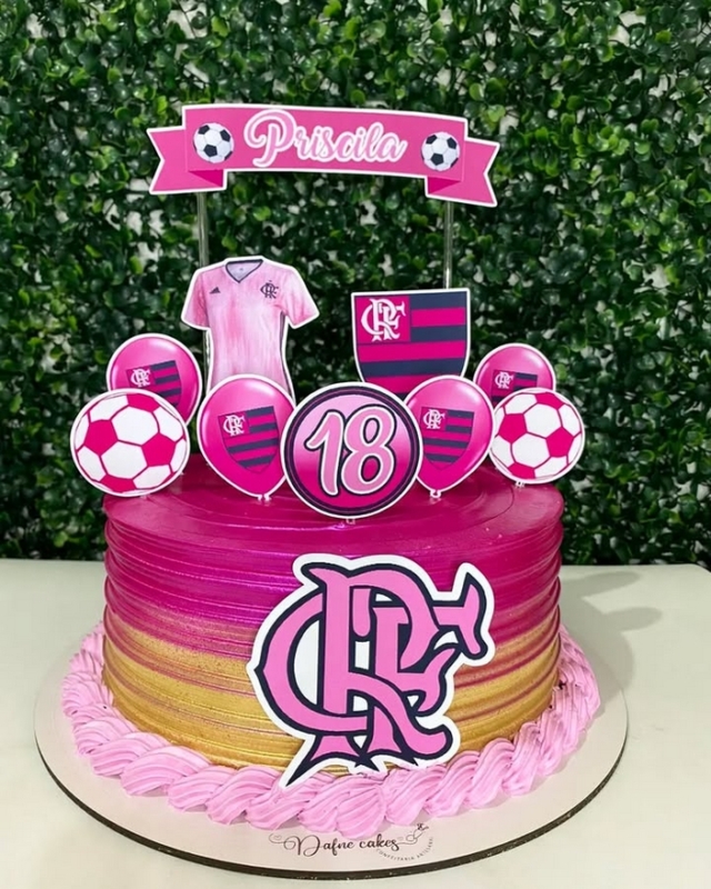 25 topo de bolo do Flamengo rosa @flordelotus papelaria