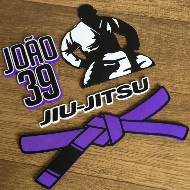 27 topo de bolo jiu jitsu faixa roxa @criara papelaria