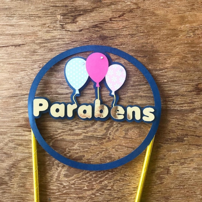 28 topo de bolo Parabéns @blesscrafts
