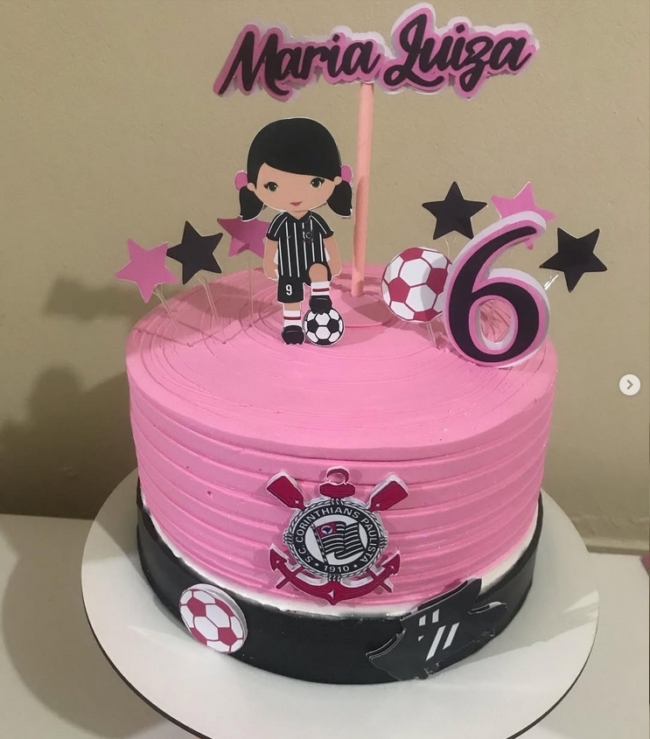 29 topo de bolo Corinthians rosa @topovts