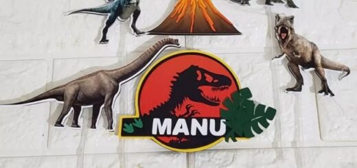 3 topo de bolo Jurassic Park @feitoprasnetaspersonalizados