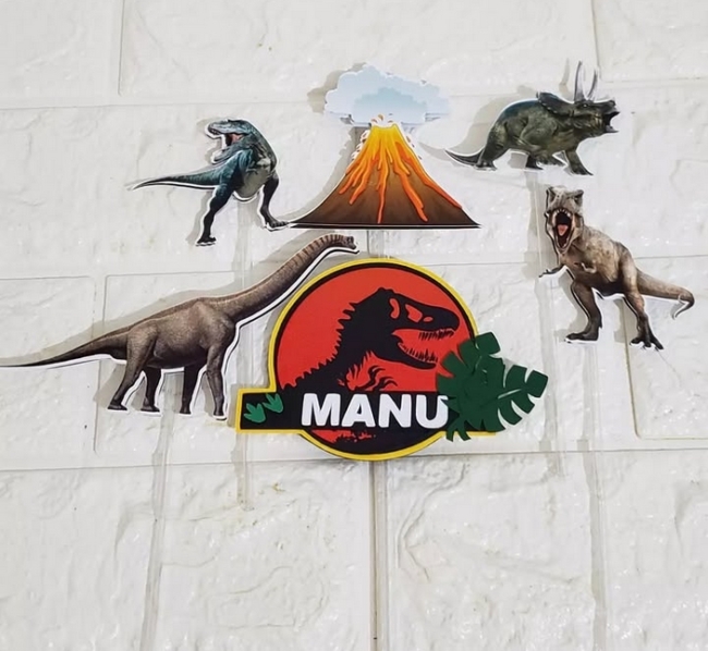 3 topo de bolo Jurassic Park @feitoprasnetaspersonalizados