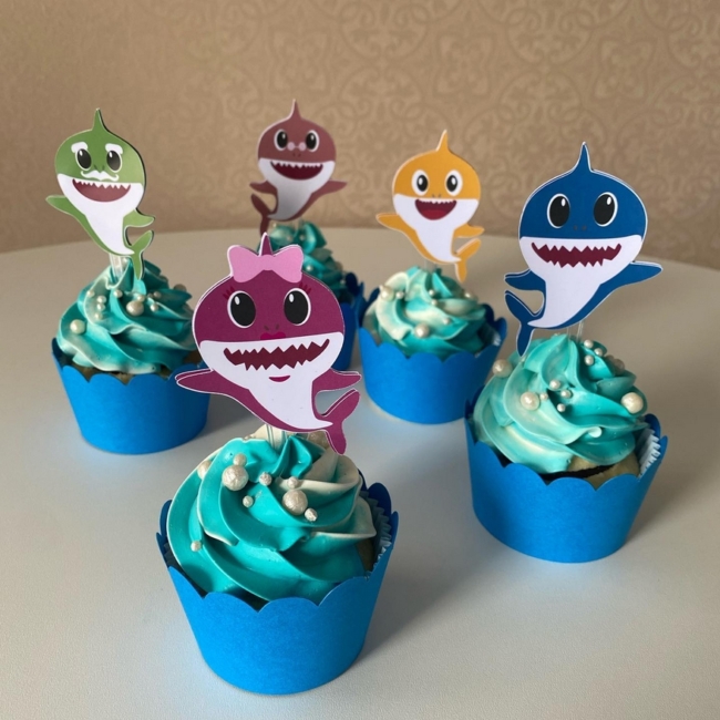 30 cupcake com topo Baby Shark @deliciasdare rc