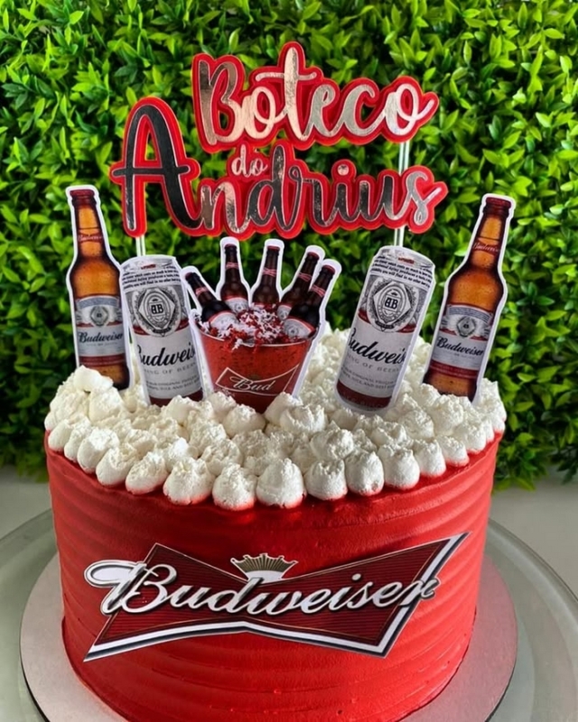 31 topo de bolo boteco Budweiser @papelindopersonalizados