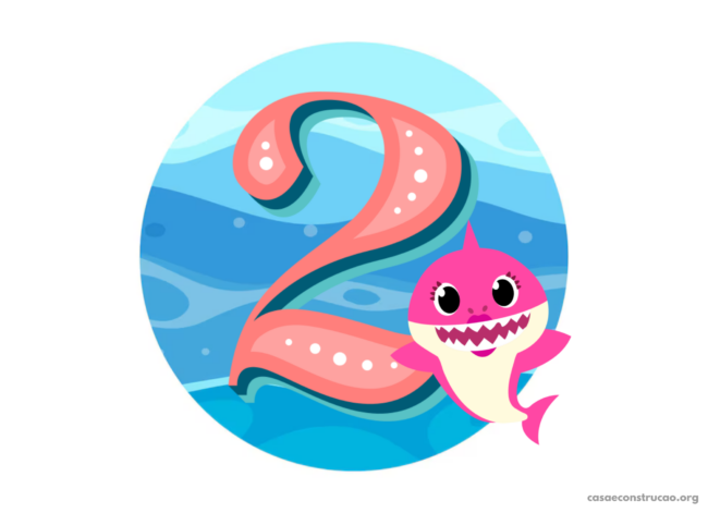 32 topo de bolo Baby Shark grátis para imprimir