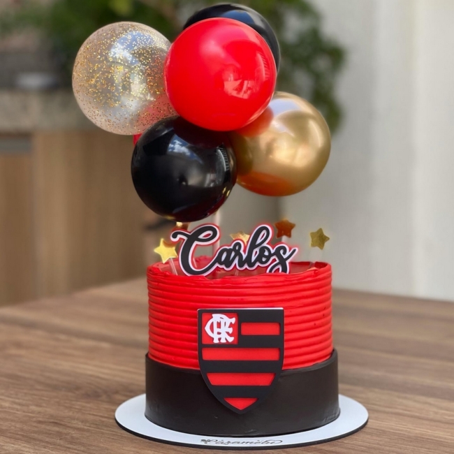 32 topo de bolo do Flamengo com balões @ caramelu