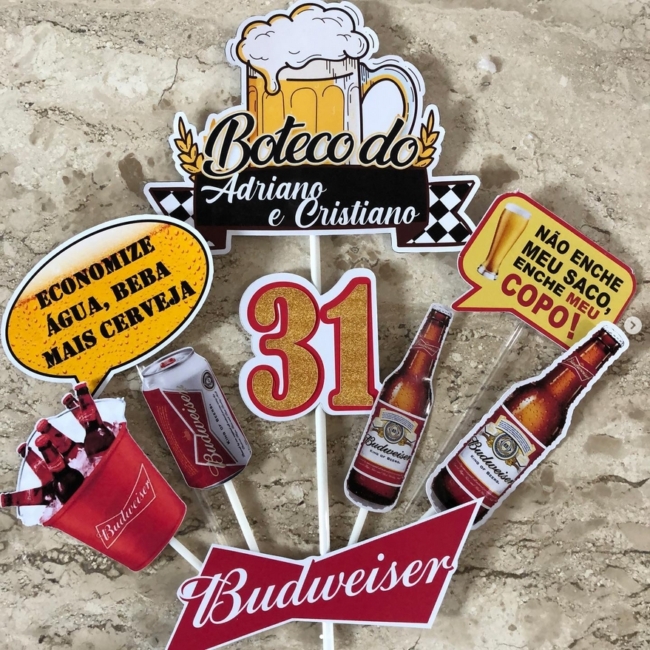 34 topo de bolo boteco Budweiser @personalizadosdage