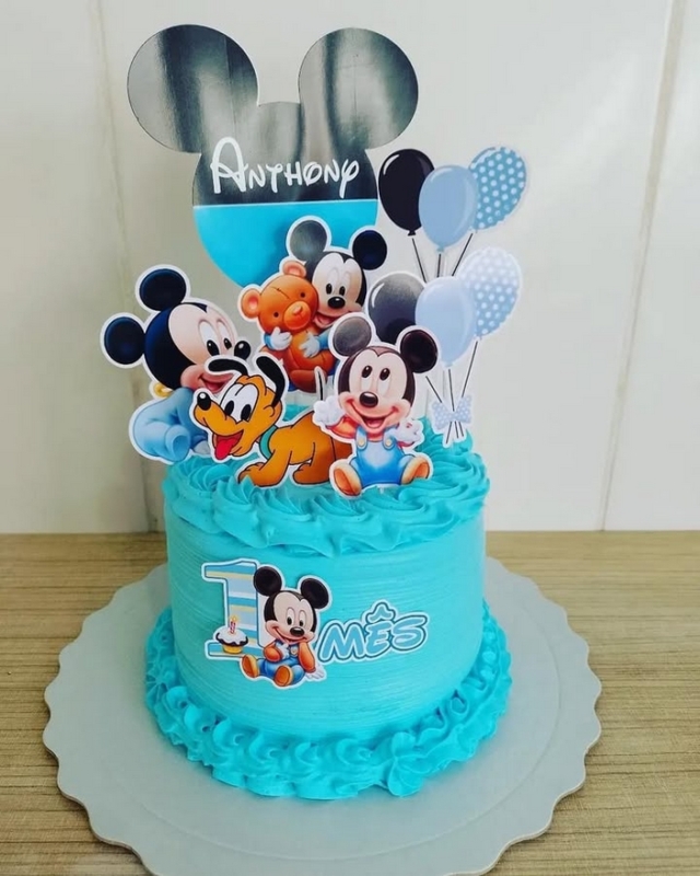 4 topo de bolo Mickey baby @atecaliiankoski