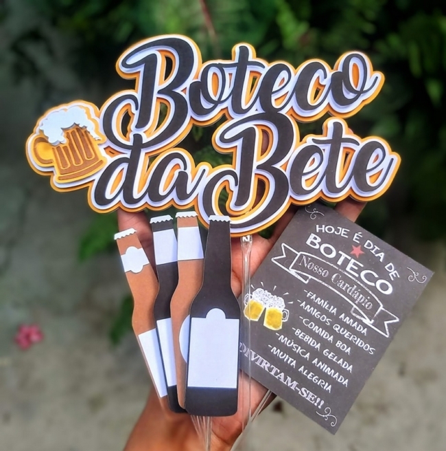 40 topo de bolo boteco feminino @mimosafetivosecriativos