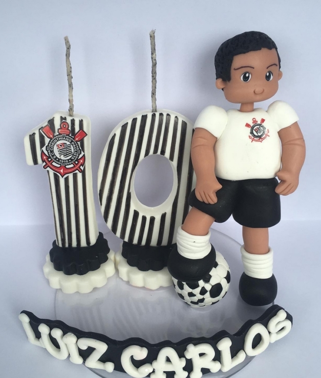 41 topo de bolo Corinthians em biscuit @artesdanete