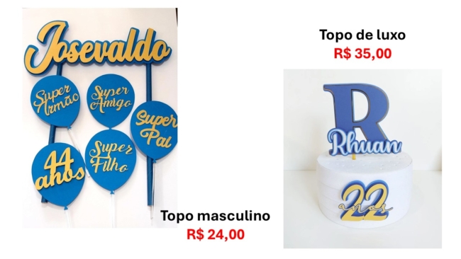 43 onde comprar topo de bolo masculino