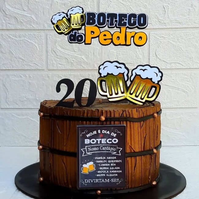 43 topo de bolo boteco personalizado @casalquefazarte