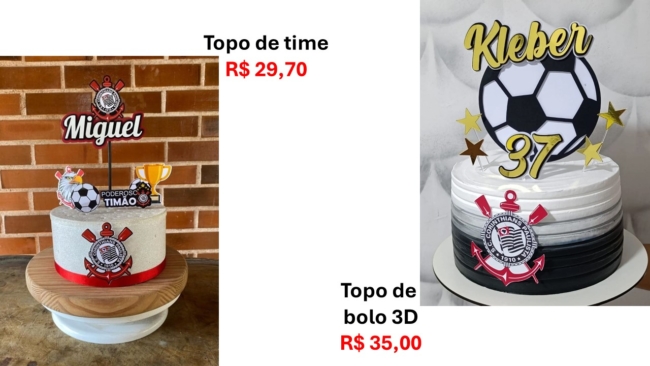 45 onde comprar topo de bolo Corinthians