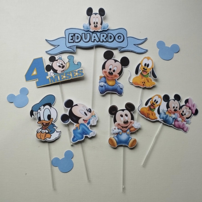 5 topo de bolo Mickey baby @dalfrepersonalizados