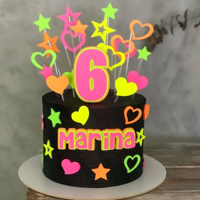 5 topo de bolo neon feminino @andreizamarquez