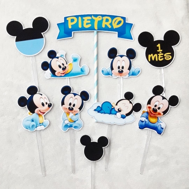 6 topo de bolo Mickey baby @ind arteira