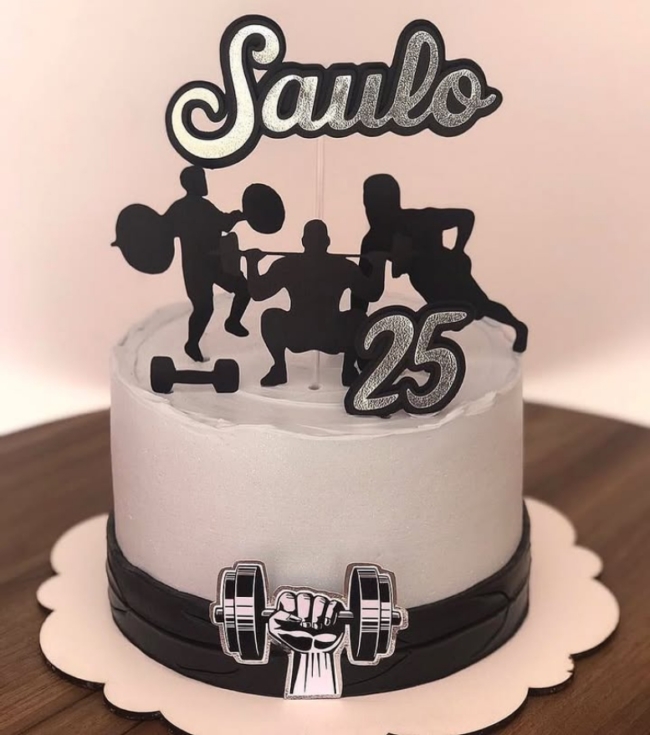 6 topo de bolo masculino academia @amanda papelariaafetiva