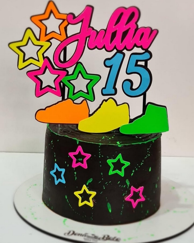 6 topo de bolo neon 15 anos @carolartspaper