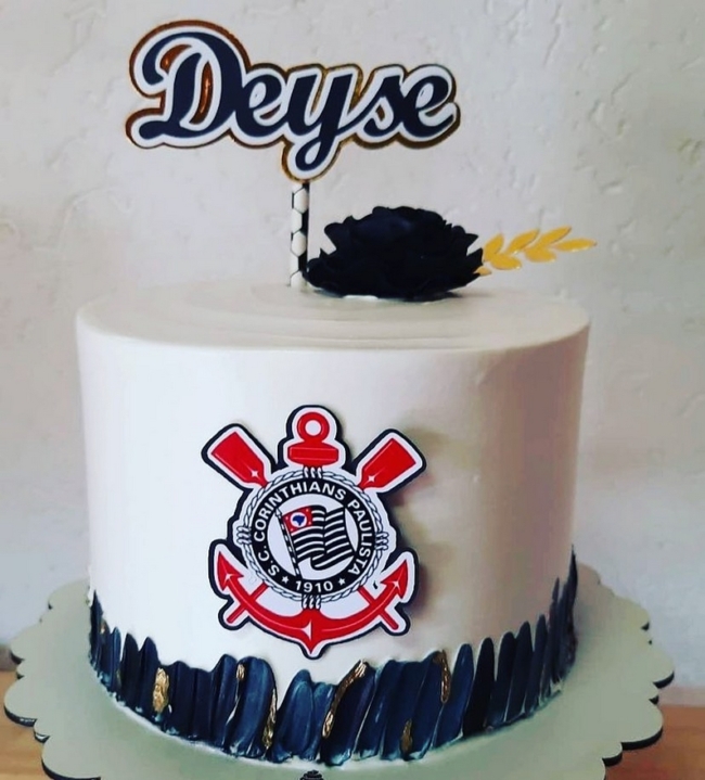 8 topo de bolo Corinthians feminino @fadinemarie