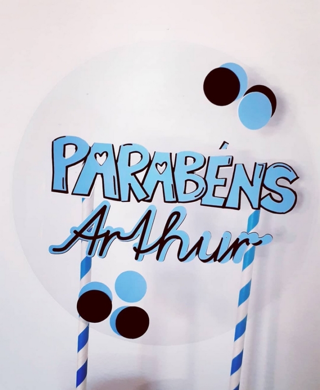 8 topo de bolo Parabéns personalizado @sarelena silva