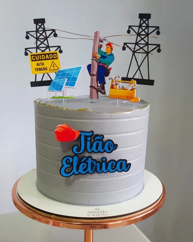 8 topo de bolo eletricista @amandacakes saj