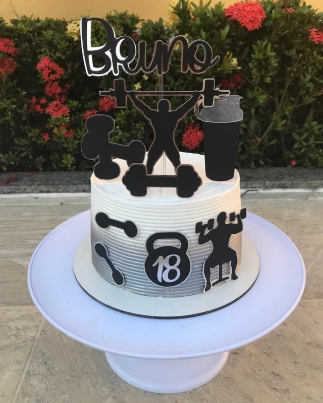 9 topo de bolo masculino academia @diartspersonalizado