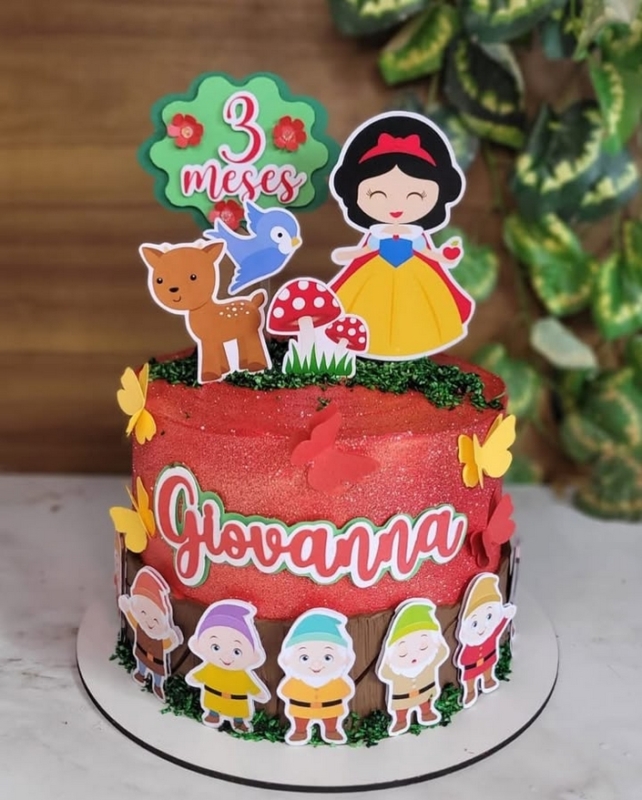 1 topo de bolo Branca de Neve cute @danibritopersonalizados