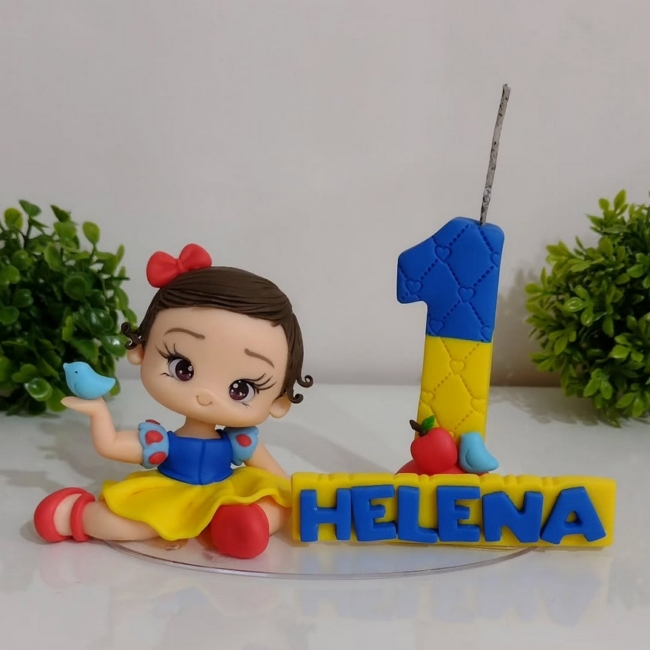 10 topo de bolo Branca de Neve 1 ano @ogawaatelie