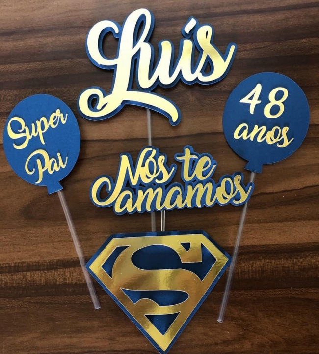 12 topo de bolo Super Pai @alfabetopapelaria1