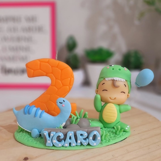 12 topo de bolo dinossauro em biscuit @atelie lebiscuit
