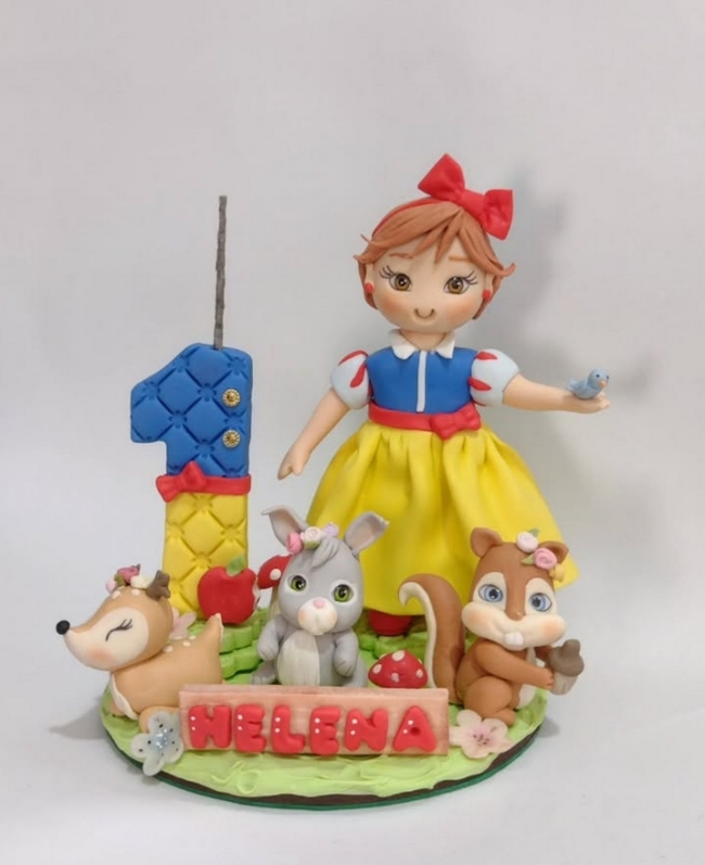 13 topo de bolo Branca de Neve em biscuit @keziagamaboloscenograficos